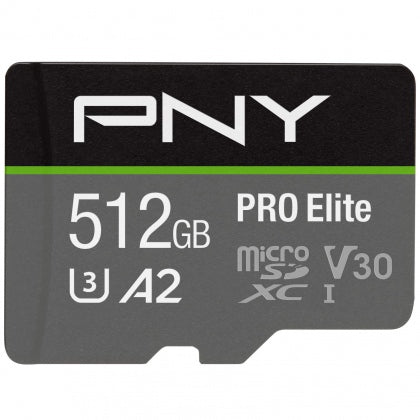 Carte microSD PNY Pro Elite U3/A2/V30 512 Go