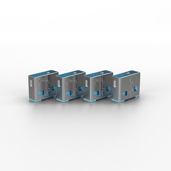 Cache-ports USB A, lot de 10, bleu