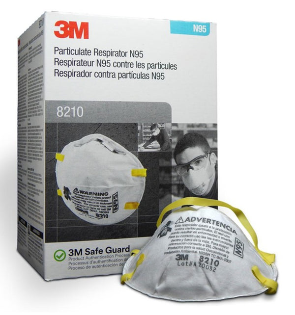 Respirateur contre les particules 3M™ 8210, N95, 160 unités/caisse