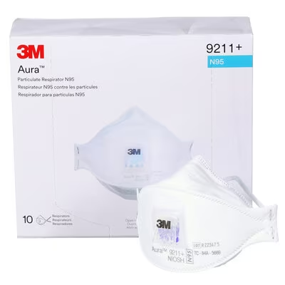 Masque respiratoire à particules 3M™ Aura™ 9211+, N95, boîte de 10 unités