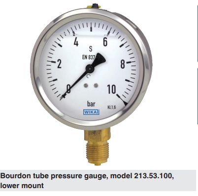 213.53.050/063 Bourdon tube pressure gauges