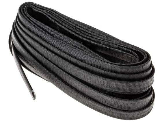 Gaine tressée en fibre de verre naturelle pour câble, diamètre 6 mm, longueur 5 m 
