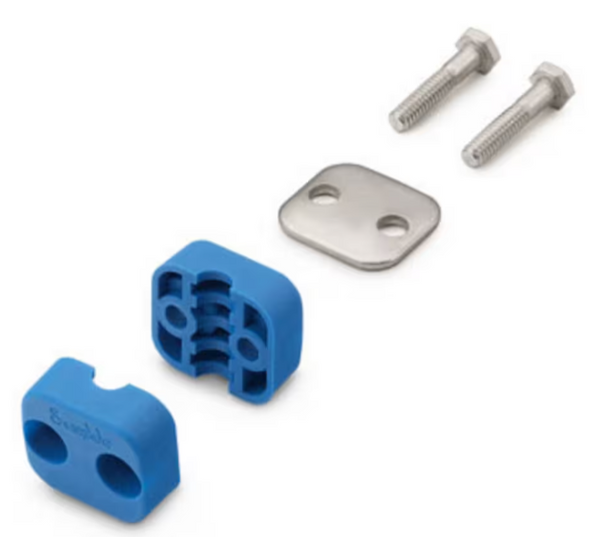 Kit de support de tube à boulonner en plastique, diamètre de tube 3/4 po, corps de support en polypropylène 
