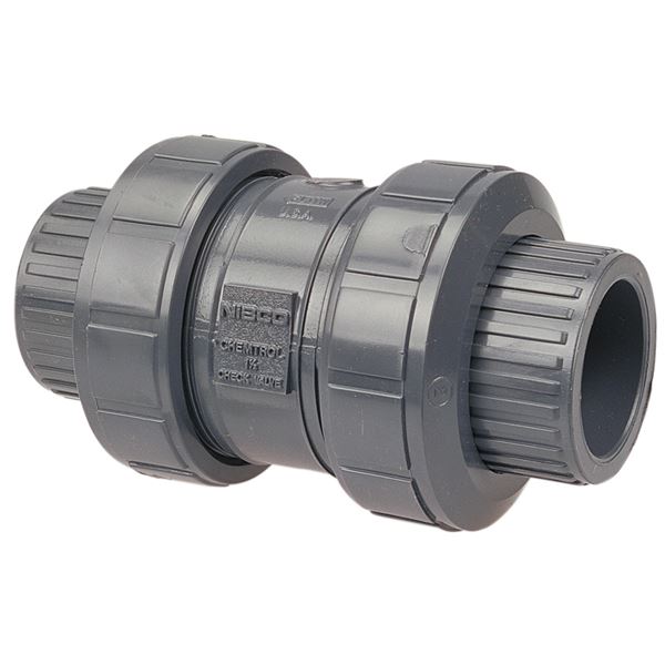 TBA 1" PVC CHECK VALVE TRUE UNION, EPDM [SCH80 SOC]