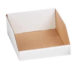 Boîte à bac en carton ondulé blanc à ouverture supérieure, 30,5 cm x 45,7 cm x 11,4 cm, lot de 50
