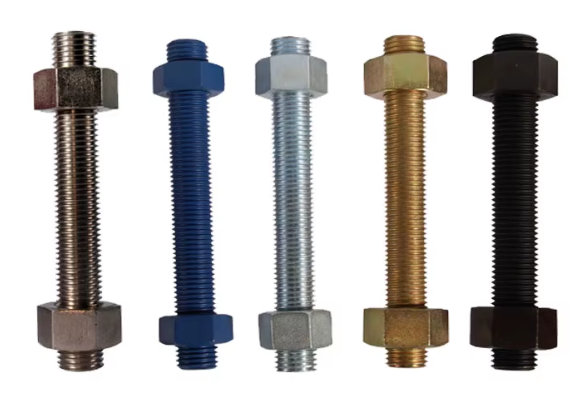 Goujon ASTM A193 B7 avec 2 écrous hexagonaux lourds ASTM A194 Gr.2H 7/8" 9UNC x 545 mm