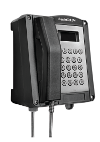 Téléphone étanche ResistTel IP4 noir avec relais + 2 ports LAN