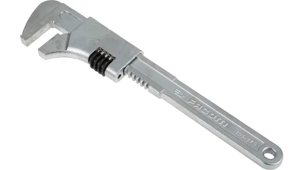 Clé à molette Facom, longueur totale 375 mm, capacité d'ouverture des mâchoires 80 mm, poignée en métal