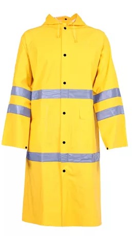 Imperméable long à capuche réfléchissant