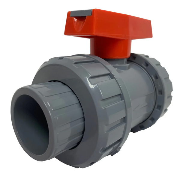 Vanne à bille à union véritable en PVC de 1-1/2", EPDM [SCH80 SOC]