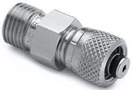 Raccord de tube 1/4" x mâle à test rapide, sans clapet anti-retour, acier inoxydable