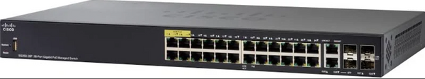 Commutateur administrable Cisco SG350-28P – Gigabit PoE+ à 28 ports