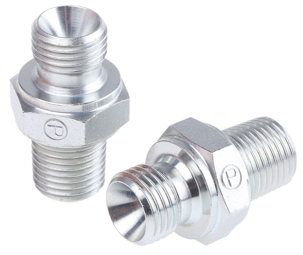 Adaptateur hydraulique Parker à filetage droit G 1/4 mâle vers R 1/4 mâle
