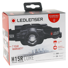 Lampe frontale Ledlenser H15R Core 2500 lm rechargeable IP67 à intensité lumineuse variable en continu