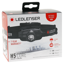 Lampe frontale Ledlenser H5 Core 350 lm 168 g IP67 avec variateur d'intensité progressif et mise au point avancée