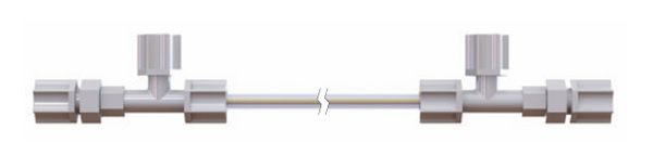 MD-070-12F-4 - Longueur 12", enveloppe/raccords en fluorocarbone, raccords à gaz d'échantillon 1/4"