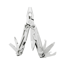 Leatherman REV Outil multifonction léger 168 g, lame en acier inoxydable 420HC avec clip - Argent - Boîte