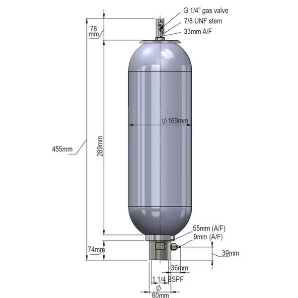 ACCUMULATEUR DE VESSIE 4,0 L 345 BAR