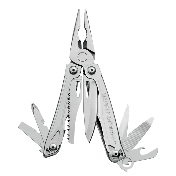 Leatherman Sidekick Outil multifonction léger 198 g, lames en acier inoxydable 420HC, étui en nylon - Argent - Boîte