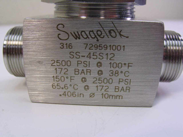 Vanne à bille monobloc en acier inoxydable série 40, 6,4 Cv, raccord de tube Swagelok 3/4 po